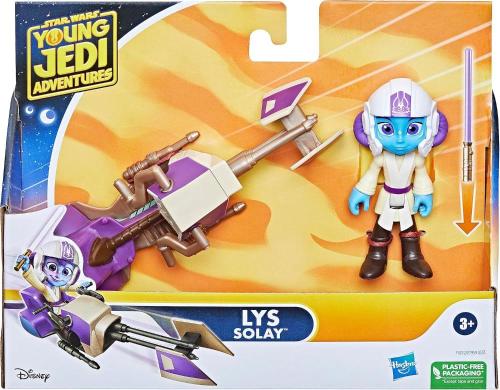 STAR WARS YOUNG JEDI FIGURE LYS SOAY E SPEEDER BIKE