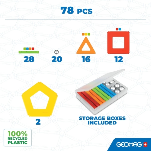 GEOMAG SUPERCOLOR PANELS RECYCLED - 78 PCS