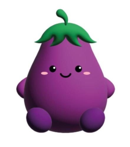 ANTISTRESS FRESH MARKET ELLIE EGGPLANT MELANZANA XL3265A