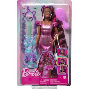BARBIE FUN & FANCY CAPELLI NERI E RIFLESSI ROSA