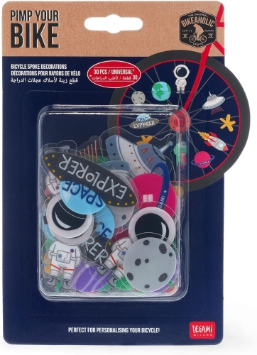 PIMP YOUR BIKE! - SET DI 30 DECORAZIONI PER BICICLETTA SPACE