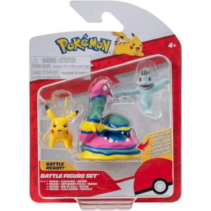 FS 25 POKEMON BATTLE 3 PERSONAGGI MACHOP, PIKACHU, ALOLAN MUK REI TOYS