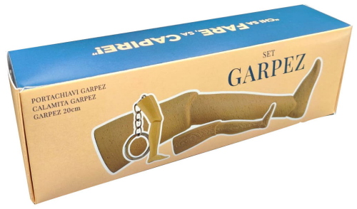 MYAGG SET GAMBA DI LEGNO GARPEZ 20 CM + CALAMITA E PORTACHIAVI