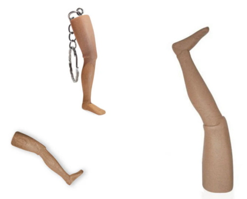 MYAGG SET GAMBA DI LEGNO GARPEZ 20 CM + CALAMITA E PORTACHIAVI