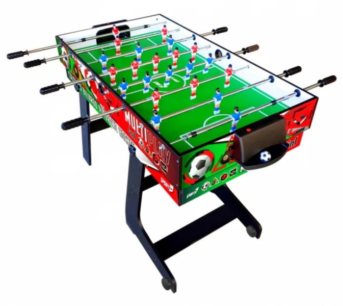 TAVOLO MULTIGIOCO CALCETTO, BILIARDO, PING PONG, HOCKEY 4 IN 1 TRICOLORE