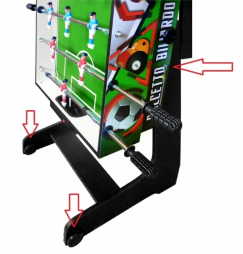 TAVOLO MULTIGIOCO CALCETTO, BILIARDO, PING PONG, HOCKEY 4 IN 1 TRICOLORE