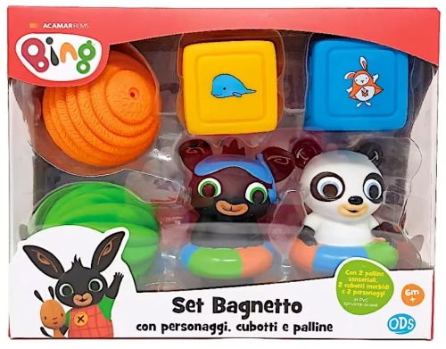 BING - SET BAGNETTO CON PERSONAGGI, CUBOTTI E PALLINE