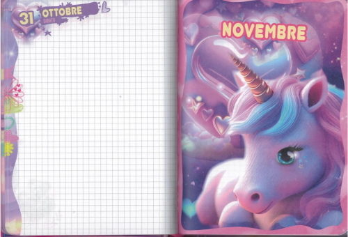 DIARIO AGENDA 10 M DATATO UNICORNO # CARTOTECNICA GIRL SJ GANG
