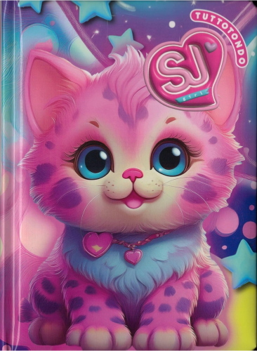 DIARIO AGENDA 10 M DATATO GATTINO FUCSIA # CARTOTECNICA GIRL SJ GANG CARTOTECNICA GIRL