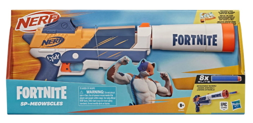 NERF FORTNITE PISTOLA CON SILENZIATORE MEOWSCLES