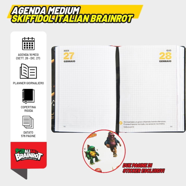 SUPERDIARIO STANDARD 13M DATATO SPAGHETTI CARD ITALIAN BRAINROT