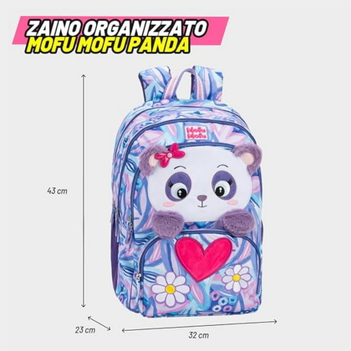 ZAINO SCUOLA ORGANIZZATO PANDA MOFUMOFU