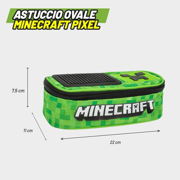ASTUCCIO BUSTINA OVALE ORGANIZZATO LARGE PIXEL MINECRAFT