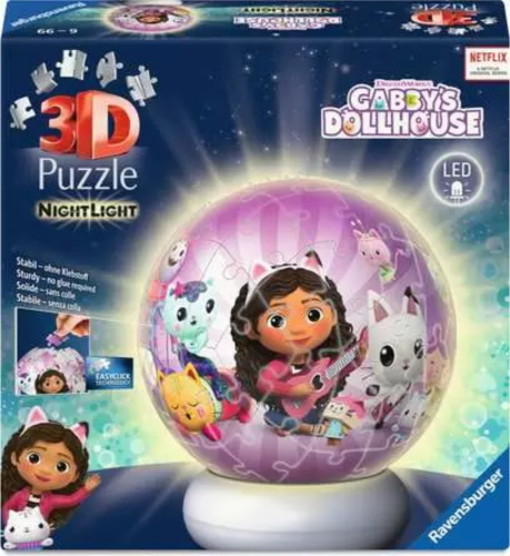 PUZZLE 3D BALL NIGHTLIGHT GABBY'S DOLLHOUSE