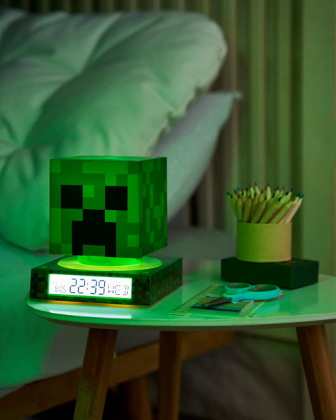 LAMPADA 3D MINECRAFT CON SVEGLIA E DATA