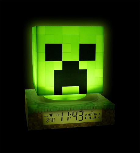 LAMPADA 3D MINECRAFT CON SVEGLIA E DATA