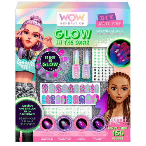 WOW GENERATION SET MANICURE GLOW IN THE DARK CON UNGHIE PROFUMATE 