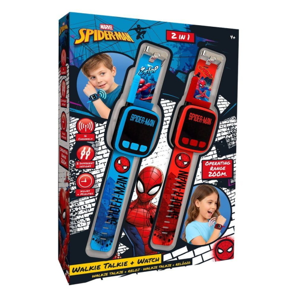 WALKIE TALKIE OROLOGI SET 2 IN 1 SPIDERMAN
