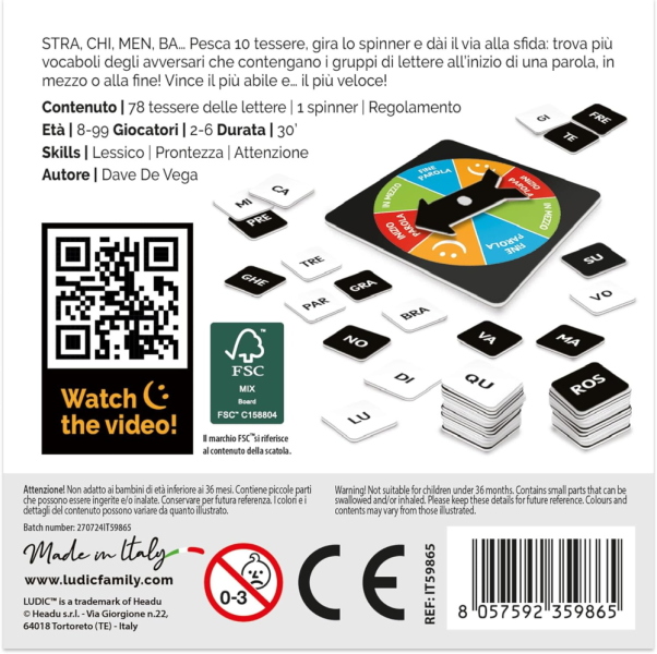 LUDIC - PAROLI PAROLA IL GIOCO DELLE PAROLE IN TESTA E IN CODA