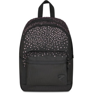 ZAINO ROUND XS SEVEN GLITZYCUTE NERO CON STRASS ROSA