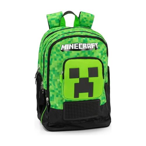 ZAINO SCUOLA ORGANIZZATO PIXEL MINECRAFT