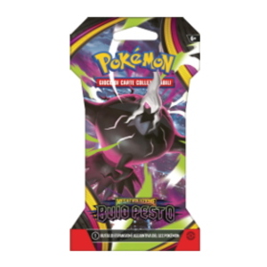 CARTE POKEMON - BUSTINA SINGOLA IN CARTONE 10 CARTE IN ESPANSIONE BUIO PESTO