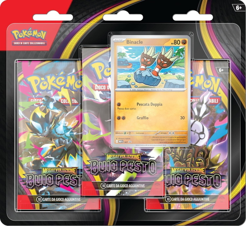 CARTE POKEMON MEGAEVOLUZIONE BUIO PESTO 3 PACK BLISTER