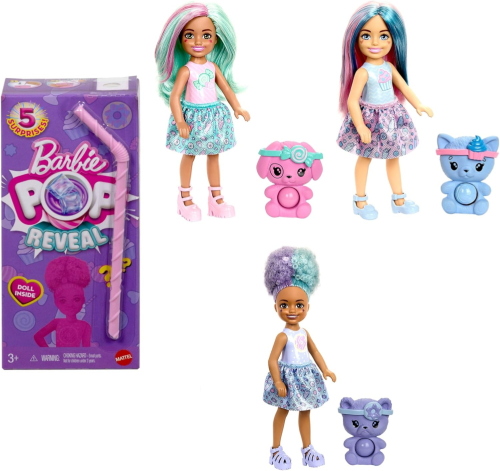 BARBIE CHELSEA POP REVEAL DOLCI SORPRESE SUCCO DI FRUTTA