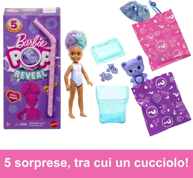 BARBIE CHELSEA POP REVEAL DOLCI SORPRESE SUCCO DI FRUTTA