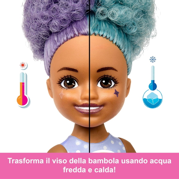 BARBIE CHELSEA POP REVEAL DOLCI SORPRESE SUCCO DI FRUTTA