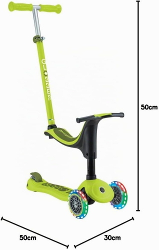 GLOBBER - MONOPATTINO EVOLUTIVO GO-UP SPORTY LIGHT - LIME GREEN-KHAKI GREEN