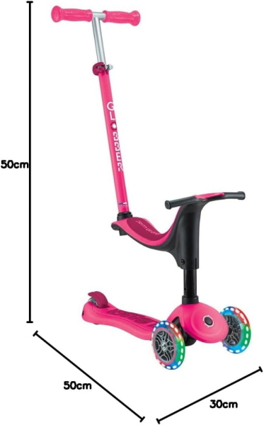 GLOBBER - MONOPATTINO EVOLUTIVO GO-UP SPORTY- LIGHT FUCSIA E ROSA SCURO