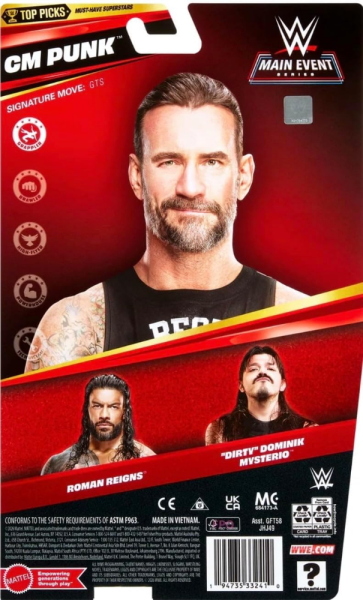 PERSONAGGIO WWE TOP CAMPIONI WRESTILING CM PUNK