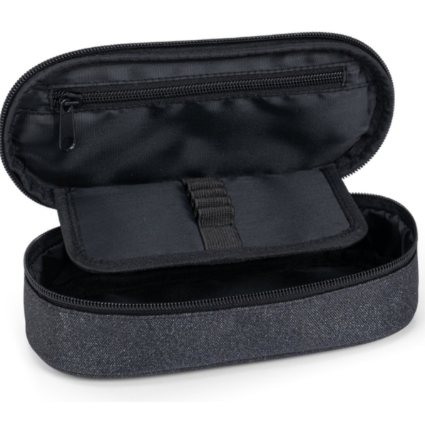 ASTUCCIO BUSTINA OVALE ORGANIZZATO GLITTER NERO COMIX