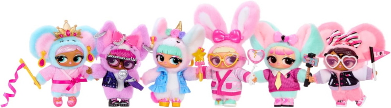 L.O.L. SURPRISE PLUSH SURPRISE 7 ARTICOLI INCLUSI, PELUCHE DA COLLEZIONE CON PORTACHIAVI, 6 STILI DA COLLEZIONARE