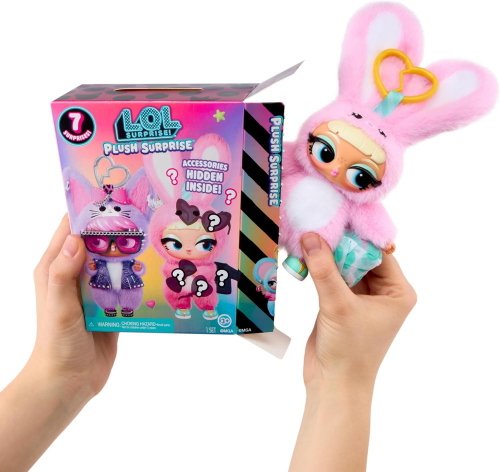 L.O.L. SURPRISE PLUSH SURPRISE 7 ARTICOLI INCLUSI, PELUCHE DA COLLEZIONE CON PORTACHIAVI, 6 STILI DA COLLEZIONARE