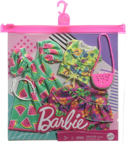 BARBIE LOOK COMPLETI OUTFIT GONNA E TOP FLOREALI / VESTITO ANGURIA