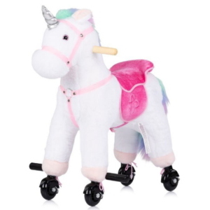 PONY CAVALVABILE CON RUOTE E SUONI ROSA