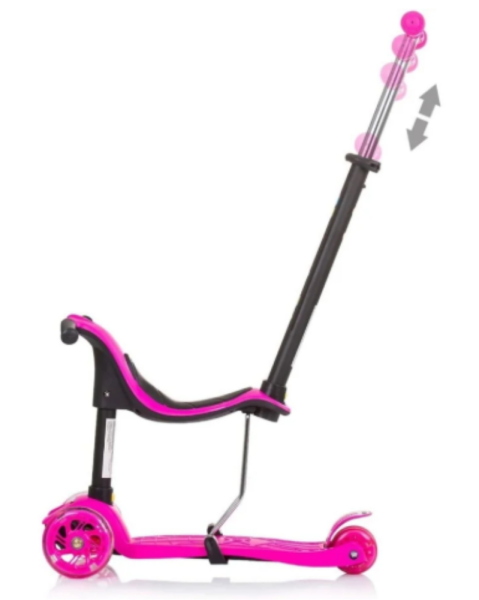 SCOOTER MULTI PLUS 3 IN 1 CON MANIGLIE ROSA