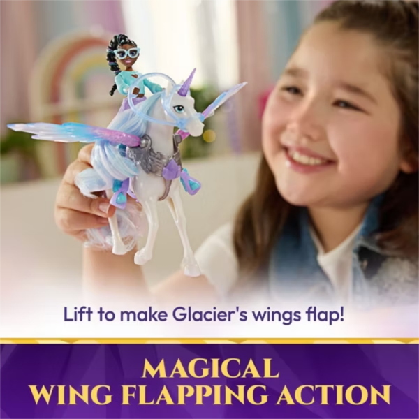 UNICORN ACADEMY SMALL DOLL BAMBOLA CON CAVALLO LAYLA AND GLACIER TEMA GEMS & WINGS