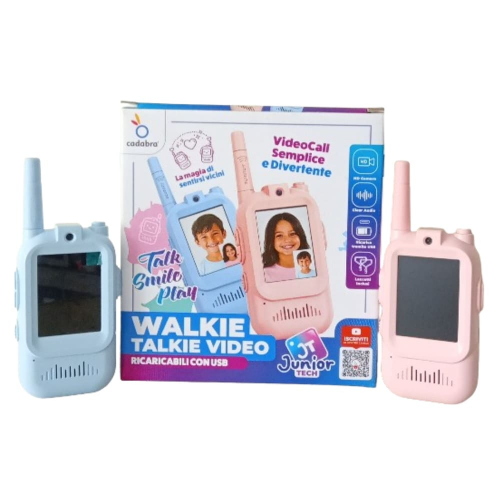 JUNIOR TECH WALKIE TALKIE VIDEO RICARICABILE USB 2 COLORI