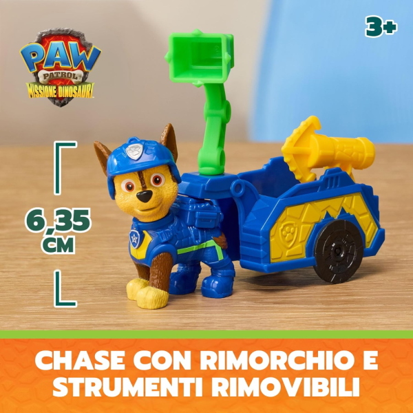 PAW PATROL DINO MOVIE CUCCIOLO CHASE CON RIMORCHIO