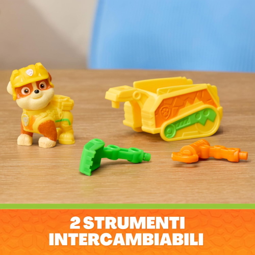 PAW PATROL DINO MOVIE CUCCIOLO RUBBLE CON RIMORCHIO