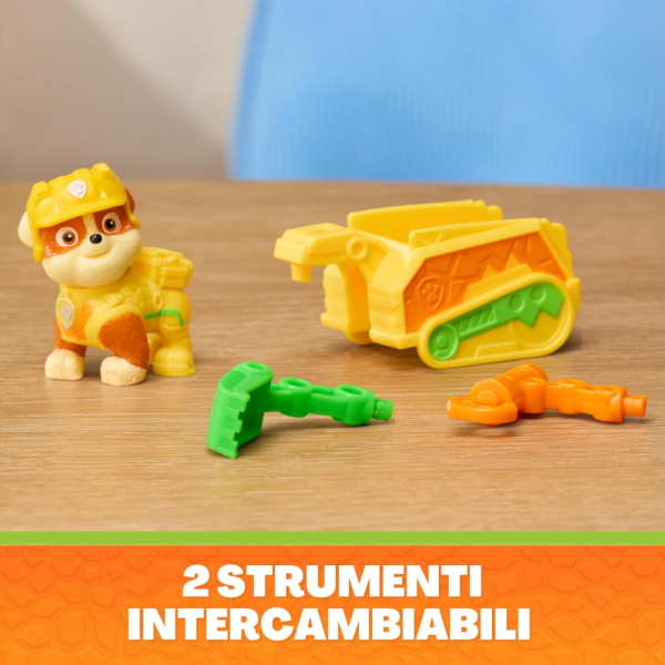 PAW PATROL DINO MOVIE CUCCIOLO RUBBLE CON RIMORCHIO