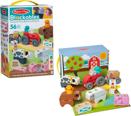 MELISSA & DOUG BLOCKABLES SET DELLA FATTORIA 56 PEZZI