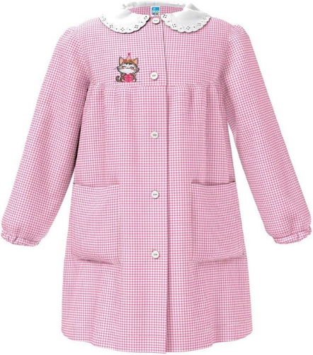 GREMBIULE CASACCA BAMBINA A QUADRI FANTASIA GATTINA MISURA 3 ANNI