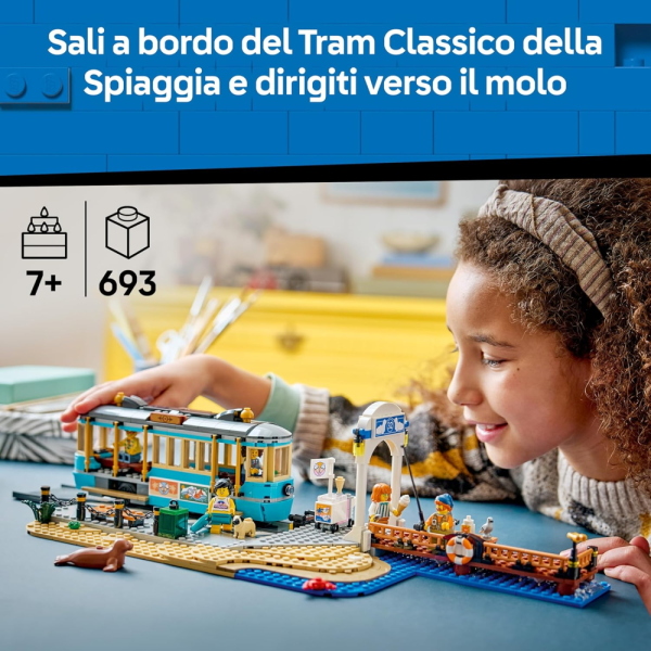 LEGO CITY TRAINS TRAM CLASSICO DELLA SPIAGGIA