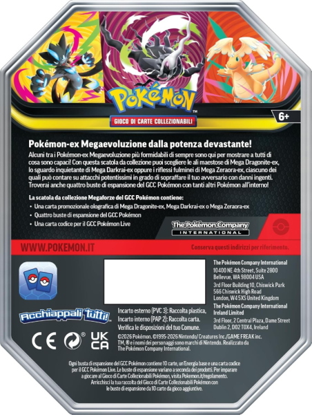 CARTE POKEMON TIN DA COLLEZIONE MEGAFORZE DARKRAI (2 OTTOBRE 2026)