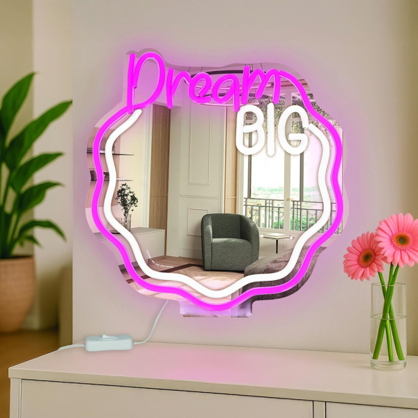 IT'S A SIGN - SPECCHIO LUCE LED EFFETTO NEON - DREAM BIG
