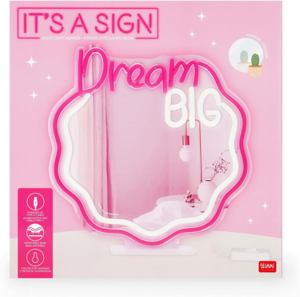 IT'S A SIGN - SPECCHIO LUCE LED EFFETTO NEON - DREAM BIG
